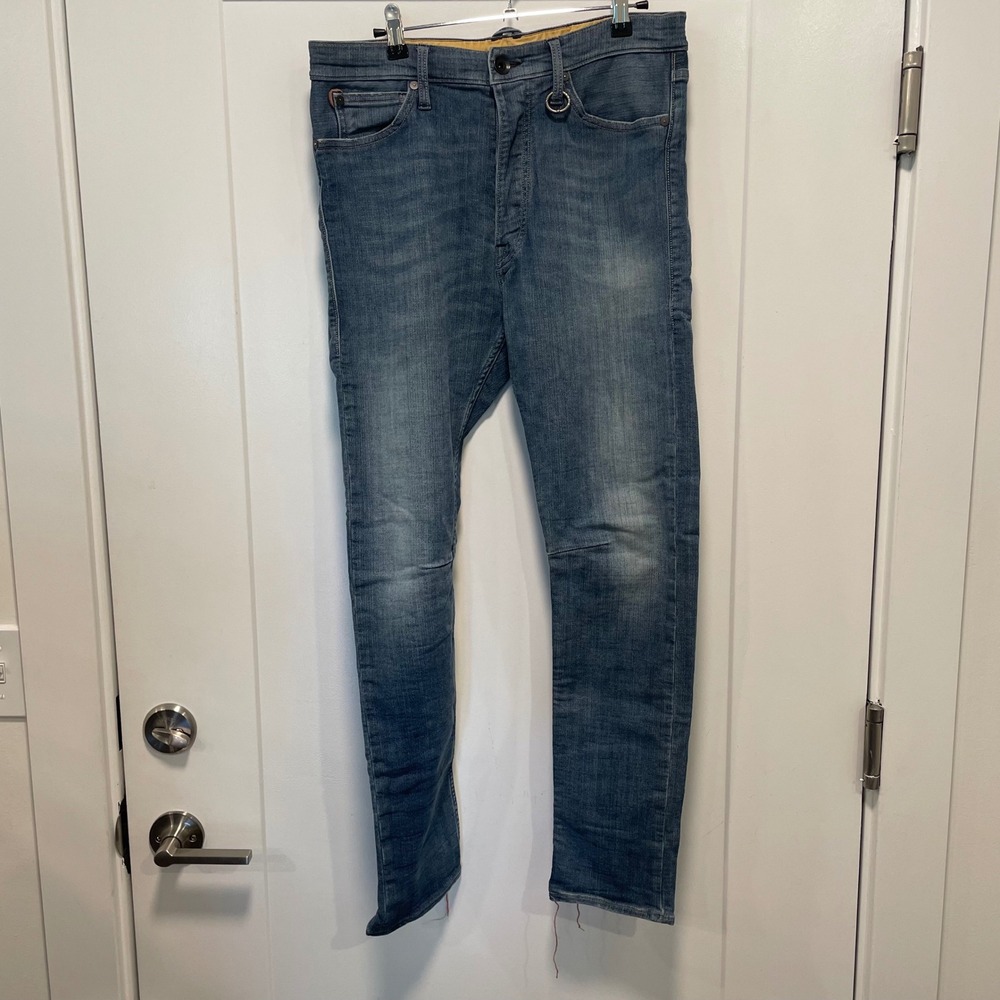 Wrights 2K Standard Mens Slim Jeans Blue Medium Wash Italy W10010 Size 31